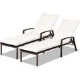 thumbnail image 3 of Costway Lot de 2 Chaises Longues Inclinables en Rotin pour Patio, Dossier Réglable, Coussinées, Jardin, 3 of 10