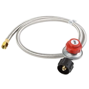 48 Inch 20 PSI High Pressure 0-20 PSI Propane Regulator Hose, Fits Smoker, RV Propane Tank, Outdoor Heaters