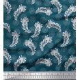 thumbnail image 1 of Soimoi Poly Georgette Fabric Floral & Peacock Feather Decor Fabric Printed Yard 42 Inch Wide, 1 of 3
