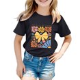 thumbnail image 4 of PMVFHDE T-Shirts Mignons Hauts Basiques pour Fille Hauts pour Fille Hauts Tendance pour Fille T-Shirts pour Fille Mode Garçon et Fille Tendance Décontracté Imprimé Col Rond Ample Manches Courtes T-Shirt Haut Noir, 3-4 Ans, 4 of 4