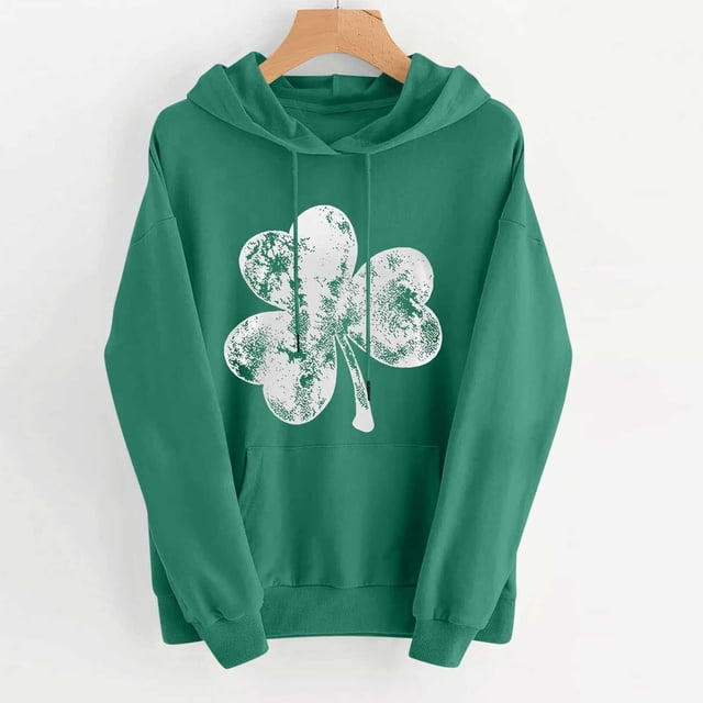 Pantalons pour Femmes Imprimé Fête de la Saint-Patrick Décontracté à Manches Longues Sweat à Capuche Ample Fête de la Saint-Patrick