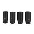 thumbnail image 1 of 4pcs 1/2 Inch Deep Impact Socket Repairing Tool Set, 12 Point Head Adapter High Hardness Professional Spindle Axle Nut Impact Socket 30mm 32mm 34mm 36mm Socket Adapter, 1 of 8
