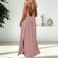 thumbnail image 2 of Daiosportswear Robe Longue de Détente pour Femmes à Bretelles Spaghetti, Dos Nu, Coupe Ample, Robe-Robe à Manches Courtes pour Femmes Rose m(m), 2 of 7