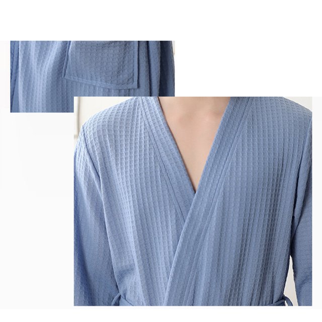 Women Water Absorption Bath Robe Bath Robe; Home Solid Waffle Bathrobe Spa Home Dress Nightgown