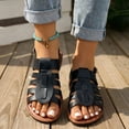 thumbnail image 2 of WLOELOEW Women'S Plus-Size Pointed-Toe Slippers With Strap Soft Sole For Summer Black Pu Material Size 6 Us 9.25 Inches, 2 of 8