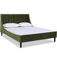 thumbnail image 1 of Sandy Wilson Home Aspen Tufted Headboard Platform Bed Queen Olive Green Velvet, 1 of 17
