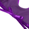 thumbnail image 4 of RUNQHUI Women's Shiny Metallic Keyhole Crop Top Halter Backless Rave Bandeau Vest Bra Clubwear Purple One Size, 4 of 6