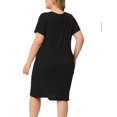 thumbnail image 3 of Agnes Orinda Nuisettes pour Femmes Grande Taille en Dentelle à Col en V à Manches Courtes Pyjama Tenue de Nuit Robe 4X Noir, 3 of 5
