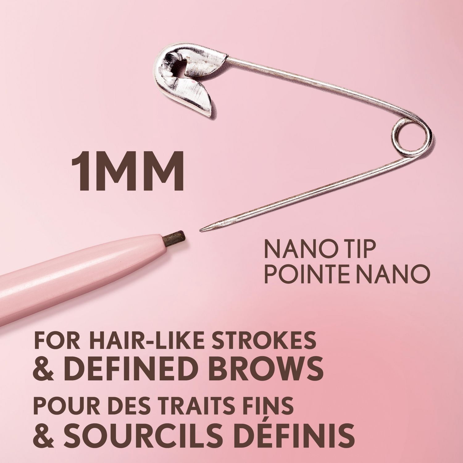 Clean Fresh Brow Nano Crayon à Sourcils, Pointe Ultra Précise, Waterproof, Sans Transfert, Applicateur Intégré, Formule Vegan