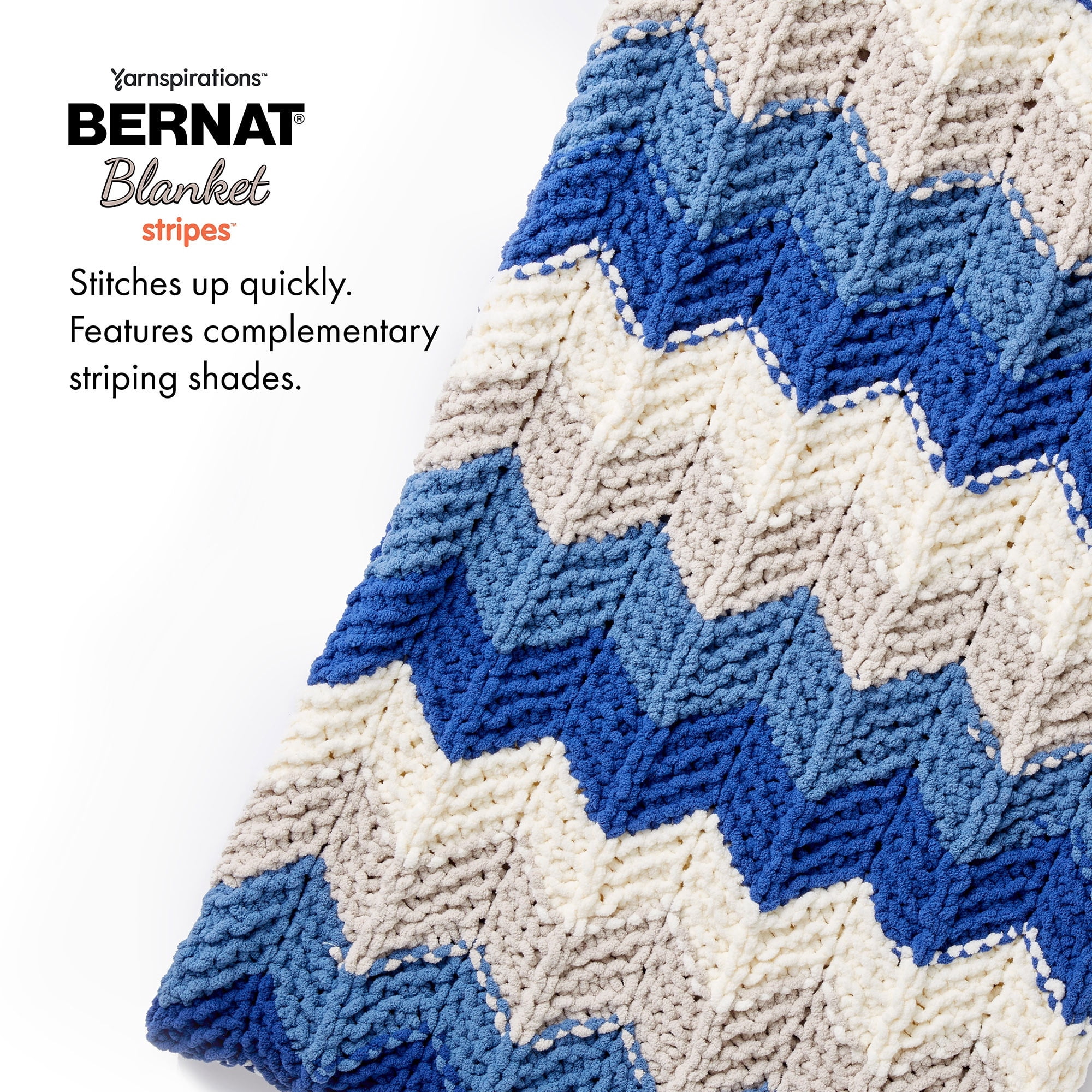 Bernat® Blanket Stripes™ Yarn, Polyester #6 Super Bulky, 10.5oz/300g, 220 Yards