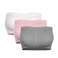 thumbnail image 1 of Double Women Plus Size Strapless Bra Bandeau Tube Removable Padded Top Stretchy, 1 of 5