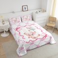 thumbnail image 4 of Erosebridal Ensemble de Literie Mignon Ours, Couette Rose avec Nœud, Décor Étoile Ballon, Réversible, 4 of 7