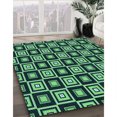 thumbnail image 3 of Ahgly Company Tapis d'Intérieur Ronds Transitionnels Lavables à la Machine, Vert Sarcelle Profond, 4 Pieds Rond, 3 of 7