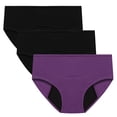 thumbnail image 1 of Lot de 3 Culottes Menstruelles pour Femmes, Anti-Fuites, Flux Abondant, Taille Haute, Post-Partum, 1 of 8