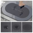 thumbnail image 3 of Maplenight Faux Diatomite Coating Bath Rug Oval Super Absorbent Quick Dry Non Slip Rubber Backing Washable Bathroom Floor Rugs Shower Rug Shower Mat 16x24in Modern Style Gray, 3 of 9