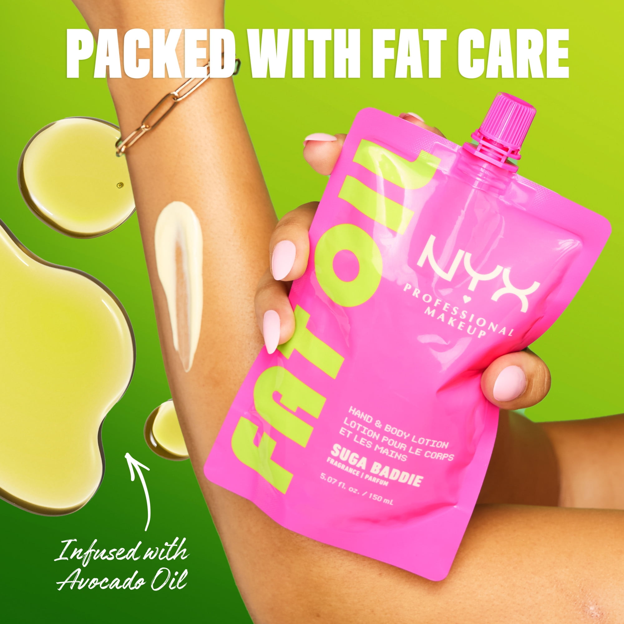NYX Professional Makeup Lotion Fat Oil Hydrat. 24 h Légère, Suga Baddie