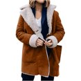 thumbnail image 2 of LOVZFMLL Vestes pour Femmes Hiver Chaud Composite Bouton Col à Revers Veste Manteau d'Extérieur, 2 of 6