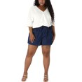 thumbnail image 2 of GRACE & GRANDEUR Women's Plus Size Blouse Ruffle Front Smocked Sleeves V Neck Solid Casual Tops 1X White, 2 of 8