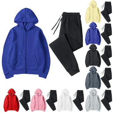 Tranfacy Ensembles 2 Pcs pour Femmes, Ensembles d'Hiver pour Femmes, Survêtement de Sport 2 Pcs à Manches Longues, Chandail à Capuche et Pantalon de Survêtement Ample Automne Hiver