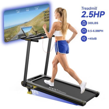 YPOO Folding Treadmill with Adjustable Incline, Portable Exercise Machine for Home, 300 lb Capacity, 2.5HP and APP Control