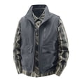 thumbnail image 1 of LNWUY Men's Work Vest Solid Color Standing Collar Multiple Pockets Outdoor Utility Vest Photography and Sports Jacket Coat Gray XXXXL, 1 of 8