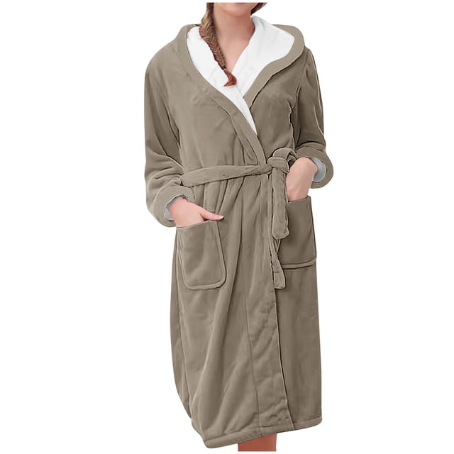 Birdeem Robes pour Femmes Vêtements d'Intérieur pour Femmes Flanelle Pyjamas à Capuche Peignoirs Longs Pyjamas et Pyjamas