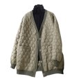 thumbnail image 1 of LSLJS Mode Femmes Cardigan Uni à Col Montant Veste en Duvet Manteau Rembourré, 1 of 5