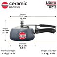 thumbnail image 4 of Ceramic Nonstick Pressure Cooker 1.5 Liters | Induction Inner Lid Cooker, Granite Contura Shaped Cooker, Best Cooker (ICC15), 4 of 4