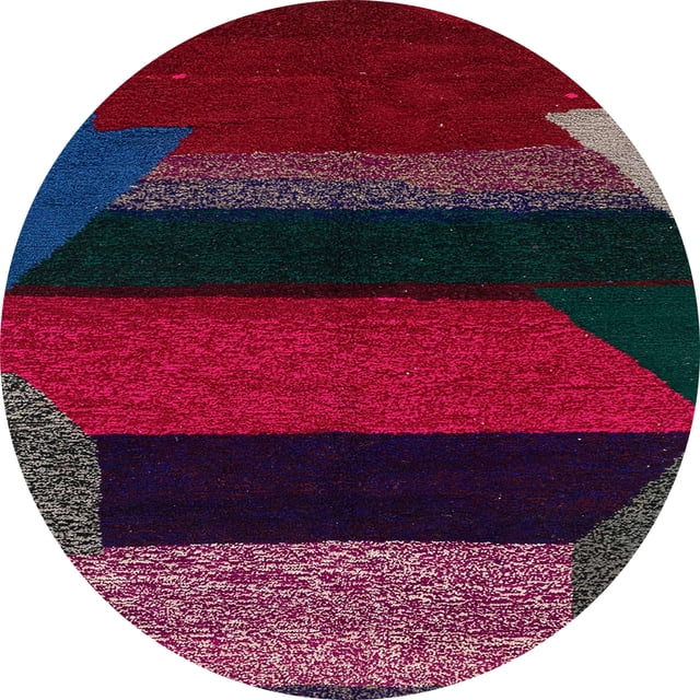 Ahgly Company Tapis d'Intérieur Ronds Abstraits Prune Violet Abstraits pour Aire, 5 Pieds Rond