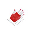 thumbnail image 3 of Unique Bargains Gants Résille Sans Doigts à Trou pour le Pouce pour Femmes Longueur Coude Rouges Courts-1 Paire, 3 of 5