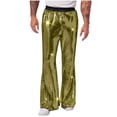 thumbnail image 2 of Men Solid Casual Slack And Tight Waist Stage Performance Sequined Pants Nightclub Style Flared Pants, 2 of 5