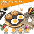 thumbnail image 4 of Egg Frying Pan Aluminum 4 Holes Egg Frying Pan Nonstick Mini Egg Cooker Omelet Pan Egg Skillet with Wood Handle Breakfast Egg Pan for Home Kitchen Cooking, 4 of 10