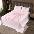 thumbnail image 2 of Erosebridal Pink Bow Coverlet Set Twin, Initial J Bedding Set, Princess Room Decor, 2 of 5