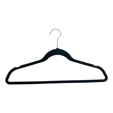 Premium Velvet Hangers - Non-Slip, Durable, Space Saving Felt Hangers for Closet w/ 360 Degree Chrome Swivel Hook - 20 Pack - Black
