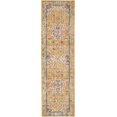 thumbnail image 1 of homeroots home decor 385561 2’ x 8’ Ivory and Yellow Center Medallion Runner Rug, 1 of 1