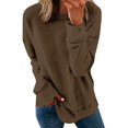 thumbnail image 1 of Chandails de Compression à Manches Longues pour Femmes Col Ras du Cou Unis Plus Chandail Surdimensionné Coupe Ample Pulls Tendance Hauts Légers pour Femmes Grande Taille Gris m, 1 of 3