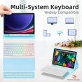 thumbnail image 2 of Clavier Bluetooth Rétroéclairé RGB avec Souris Sans Fil à Double Mode pour Samsung Galaxy Tab S9 FE 10.9 Pouces / Tab S9 11 Pouces (Ensembles Noirs, pour Galaxy Tab S9 FE 10.9 Pouces / Tab S9 11 Pouces), 2 of 5