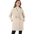 thumbnail image 3 of INSPIRE CHIC Manteau Mi-Long pour Femme à Double Boutonnage, Raglan, à Revers, à Manches Longues, 3 of 6