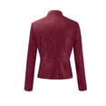 thumbnail image 4 of DPTALR Women Ladies Lapel Motor Jacket Coat Zip Biker Short Punk Cropped Tops, 4 of 6