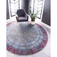 thumbnail image 1 of Unique Loom 3139721 8 ft. 4 in. x 8 ft. 4 in. Almendares Baracoa Round Rug, Blue, 1 of 1