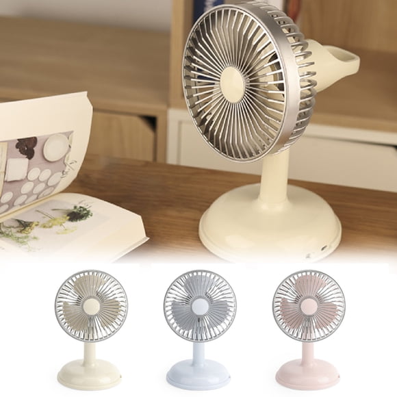 Iumwxz Portable Fan Desktop Charging Fan Usb Charging Portable Small Fan Retro Desk Style Fan with Battery Mini Fan Light Blue Plastic Clearance