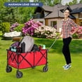 thumbnail image 3 of Costway Chariot Utilitaire de Camping Pliant et Rabattable avec Roues et Poignée Réglable Rouge, 3 of 10