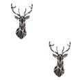 thumbnail image 2 of Decodeary Self Adhesive 3D Deer Head Mirror Wall Sticker For Easy Application black L 2Set, 2 of 6