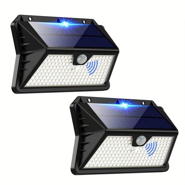 2/4Packs Outdoor Solar Light With Motion Sensor, 185 LED 3 Modes Outdoor Solar