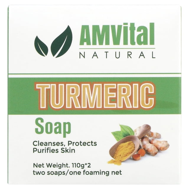 AMVital Barre de Savon au Curcuma (2 Pcs) pour le Visage et le Corps