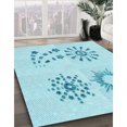 thumbnail image 3 of Ahgly Company Tapis Rond Lavable en Machine Intérieur Transitionnel Bleu Diamant Bleu, 3 Pieds Rond, 3 of 7