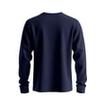 thumbnail image 5 of Wdfiry Men's Tops Solid Color Loose Plus Size Henley Tshirt Comfortable Fall Button Crewneck Long Sleeve Undershirts, 5 of 5