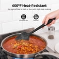 thumbnail image 3 of U-Taste 600°F High Heat Resistant Silicone Spatula Set of 4, BPA-Free Food Grade Kitchen Cooking Baking Mixing One Piece Seamless Flexible Rubber Scraper for Nonstick Cookware (Black), 3 of 9