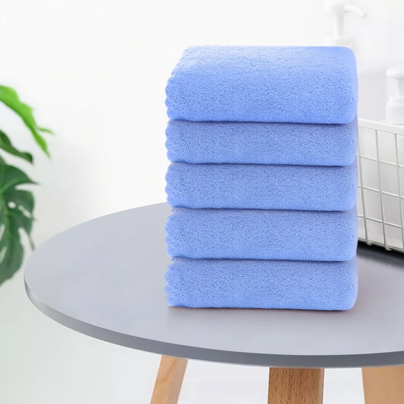 Tyidzon Lot de 5 Débarbouillettes Serviettes à Main Douces pour Salle de Bain Absorbantes Séchage Rapide - Linges Doux et Agréables pour la Peau pour Maquillage, Serviettes de Nettoyage du Visage Faciles à Rincer, 12X24 Pouces, Bleu Pâle