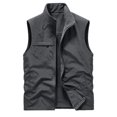 thumbnail image 1 of Birdeem Mens Thin Workwear Solid Color Stand Collar Sleeveless Jacket Tank Tops, 1 of 3